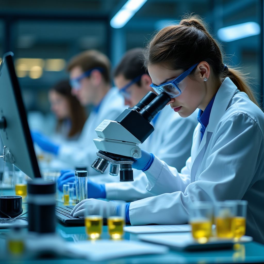 Trabajo de laboratorio con muestras